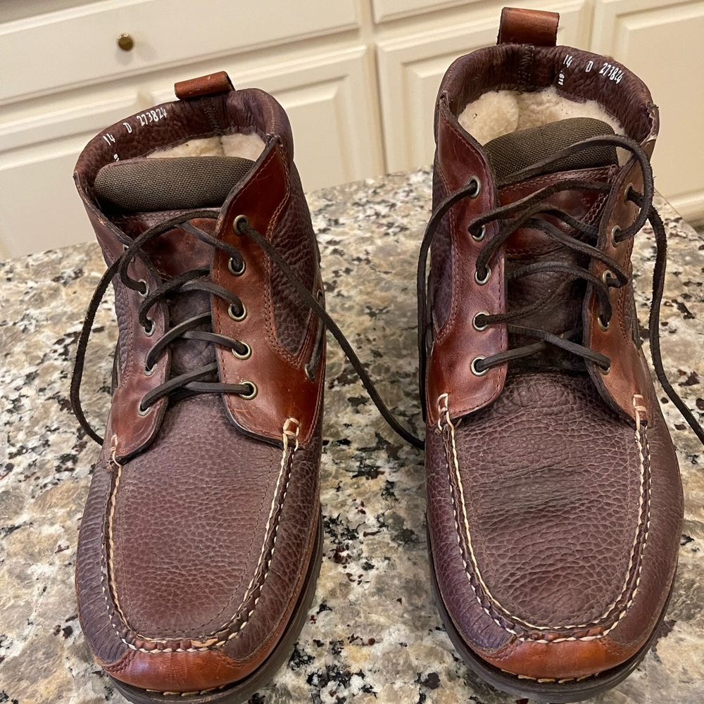 L.L. Bean Bison Chukka leather boots.
